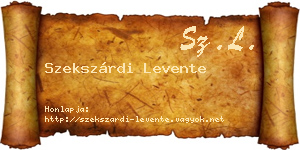 Szekszárdi Levente névjegykártya