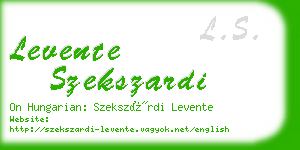 levente szekszardi business card